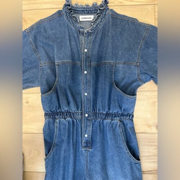 REVOLVE BRAND - OVERLOVER -Blue Denim VINTAGE LOOK Jumpsuit - Picture 2 of 13
